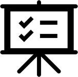 Icon Präsentation Flipchart Checkliste