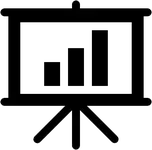 Icon-Präsentation-Flip-Chart-Diagramm