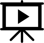 Icon Präsentation Flipchart Play