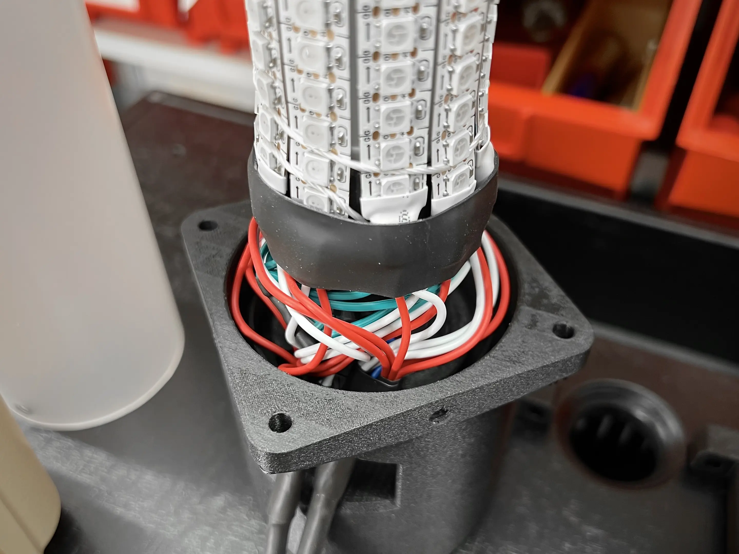 projekt radar demonstrator led tube ws2812 eco 3d druck sockel