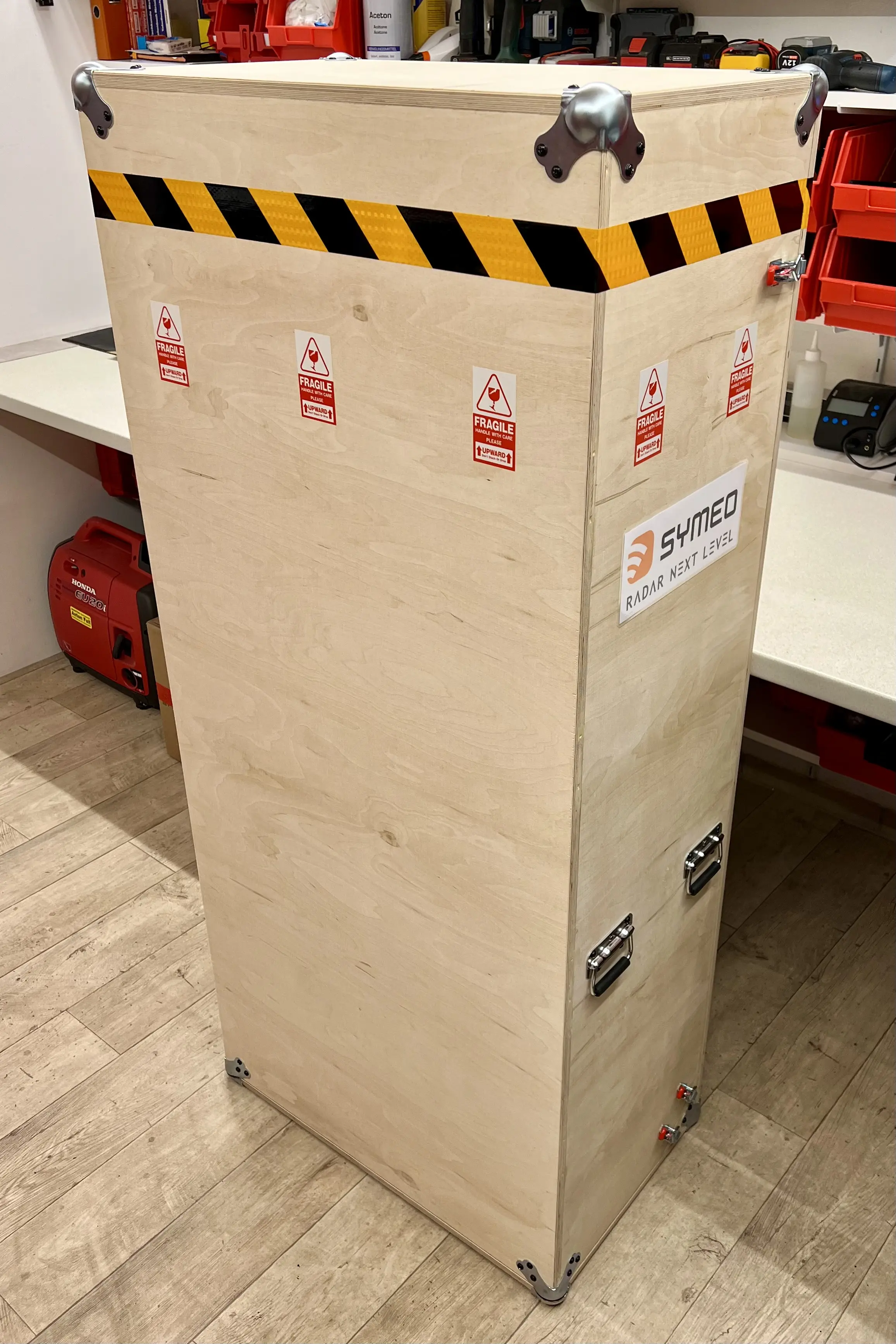 projekt radar demonstrator massgefertigte transportkiste