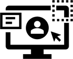 Icon-Computer-Bildschirm-Person-Profil-Programm