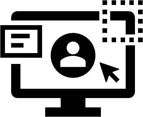 Icon-Computer-Bildschirm-Person-Profil-Programm