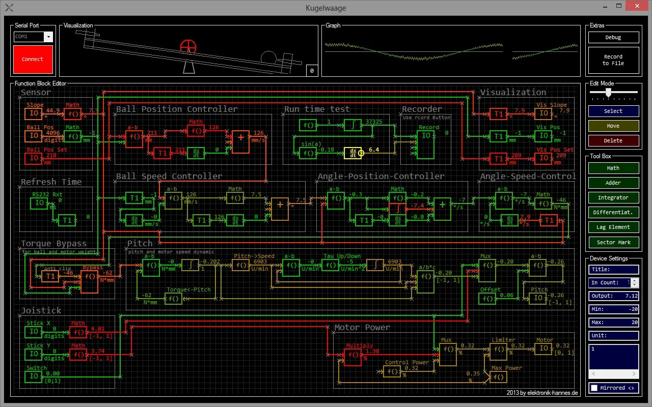 Projekt-Funktionsblockeditor-Screenshot