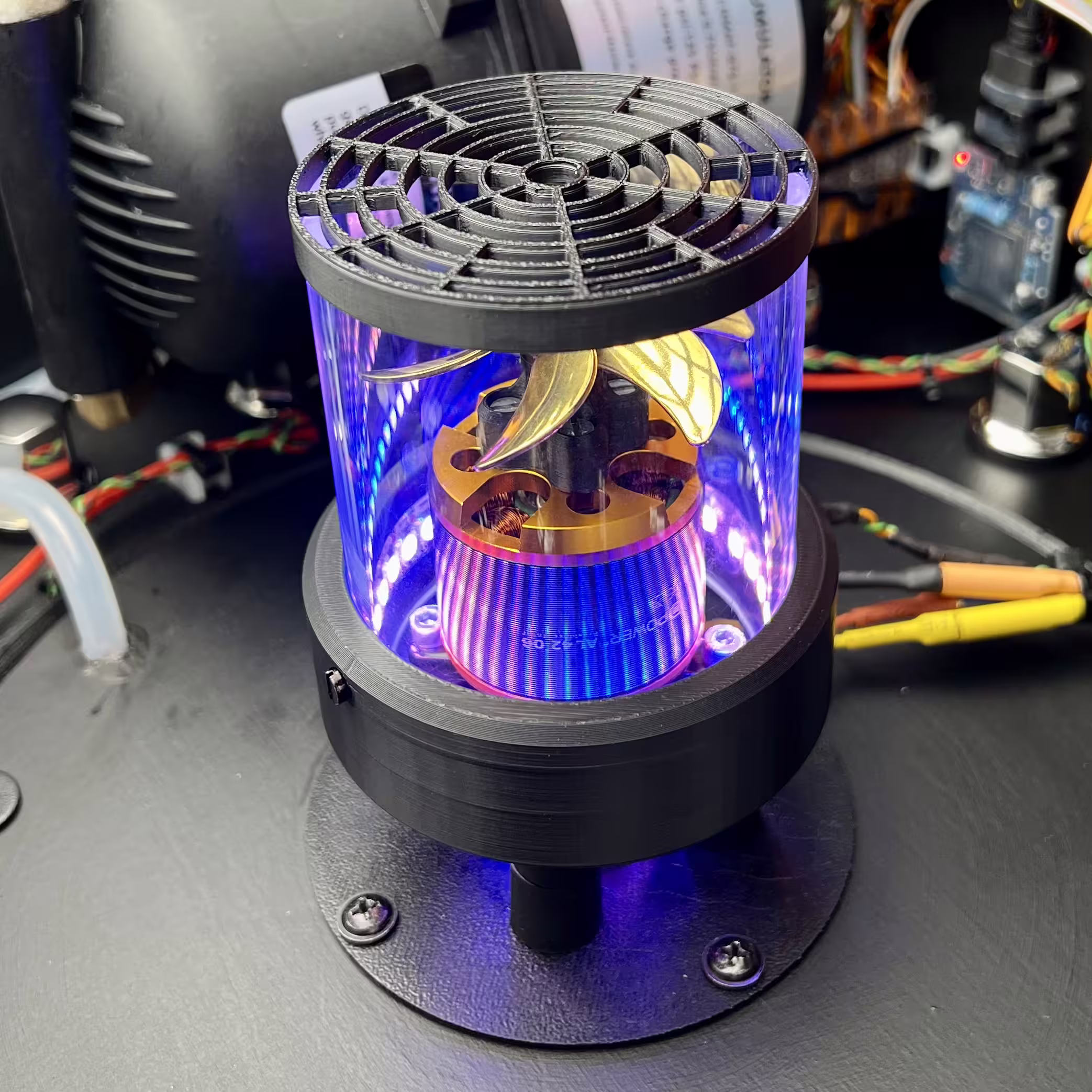 Projekt Messeexponat Details Antriebseinheit Brushless Motor LED-Stripe