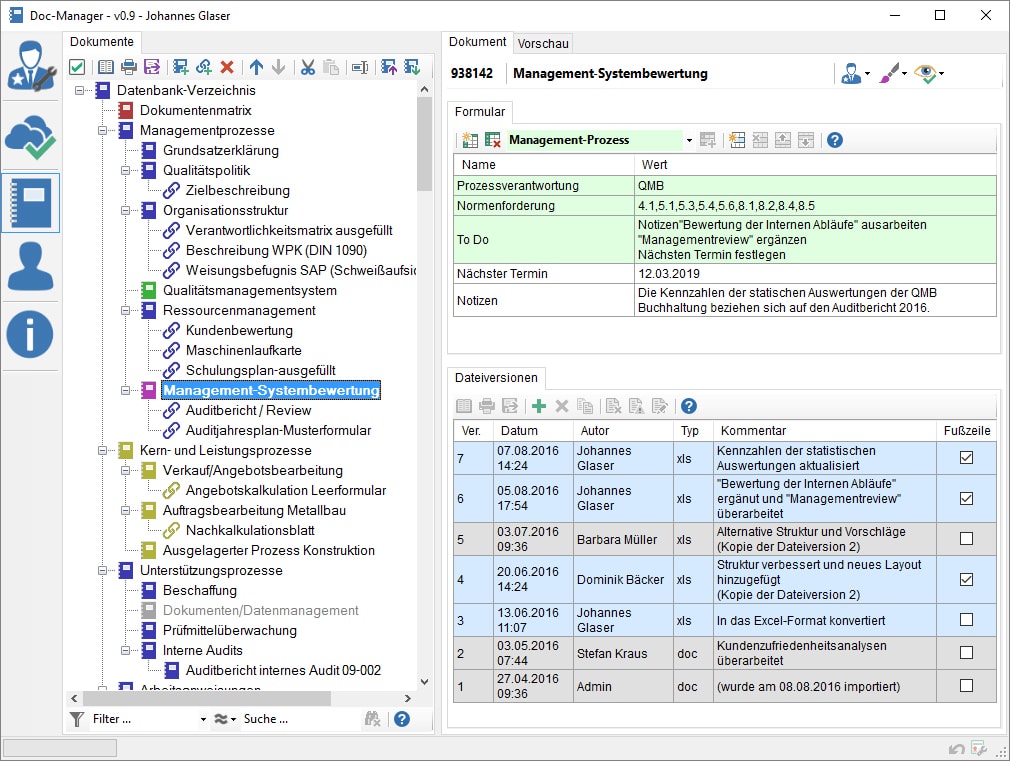 Projekt Doc Manager Software Screenshot