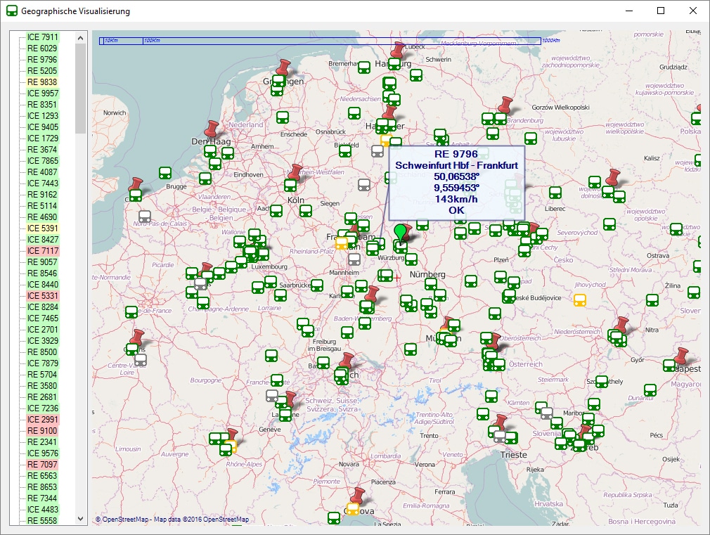 Projekt Geographische Visualisierung Software Screenshot
