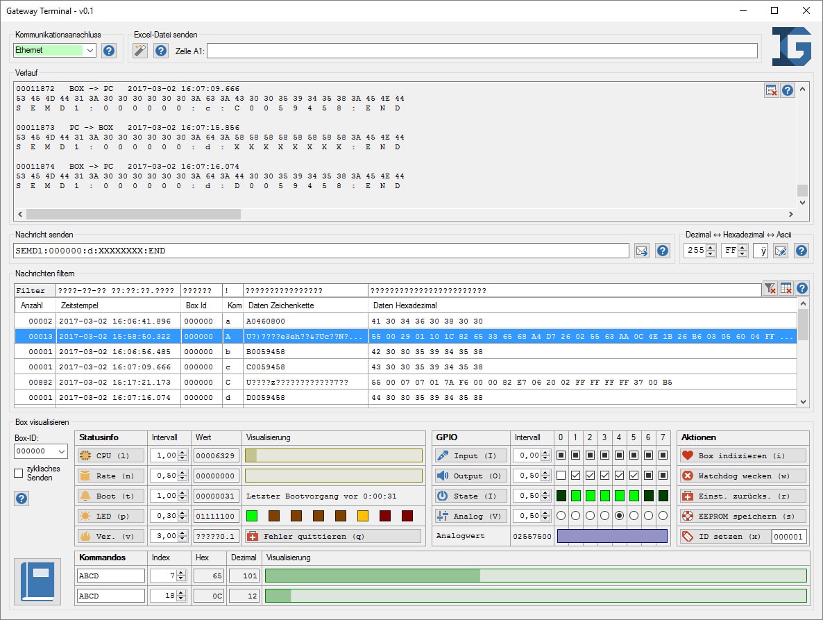 Projekt RS232 Terminal Ingenieur Glaser Software Screenshot