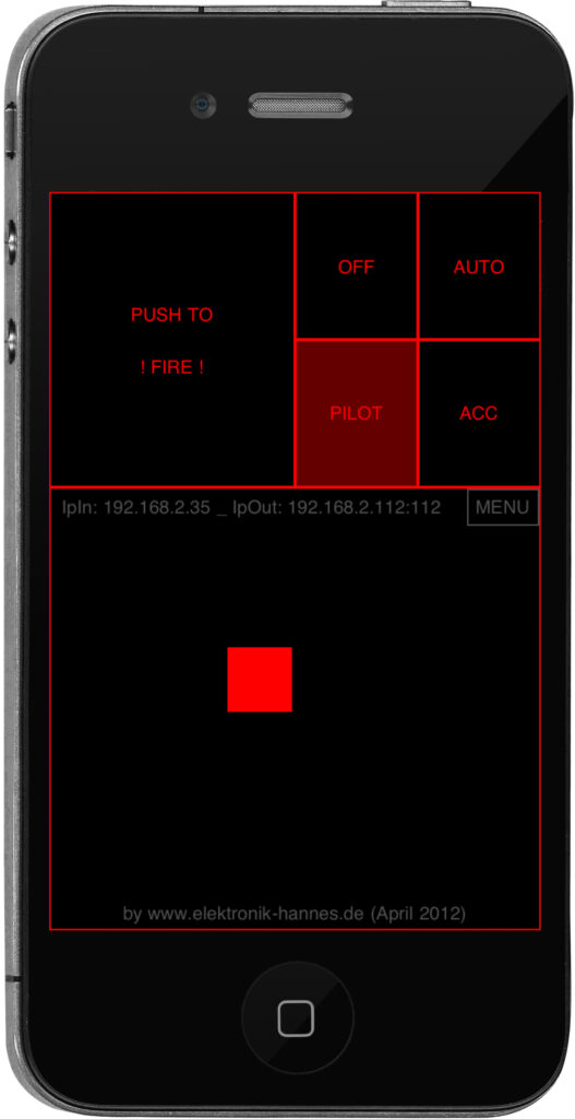 Projekt Wasserwerfer App Finale Software Screenshot
